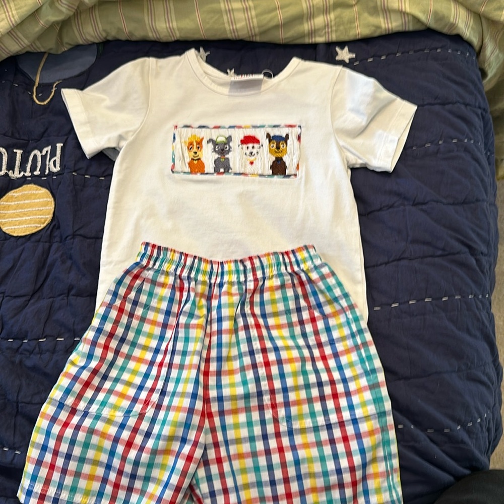 Paw Patrol, Boys 2 piece smocked set